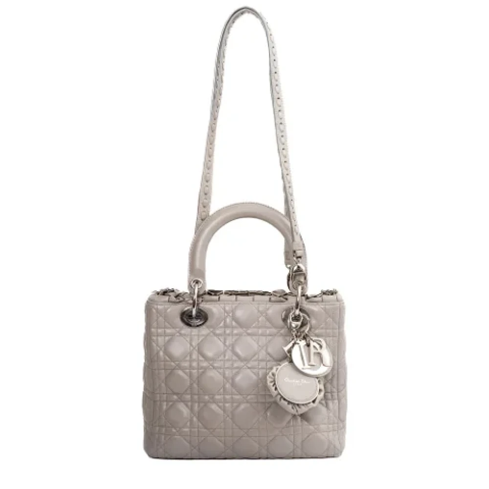 Dior Vintage Pre-owned Leather dior-bags Gray Dames