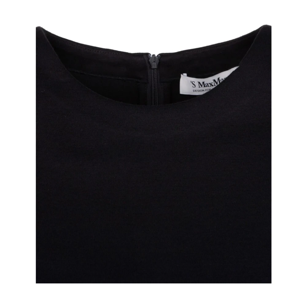 Max Mara Tijdloze Zwarte Ronde Hals Top Black Dames