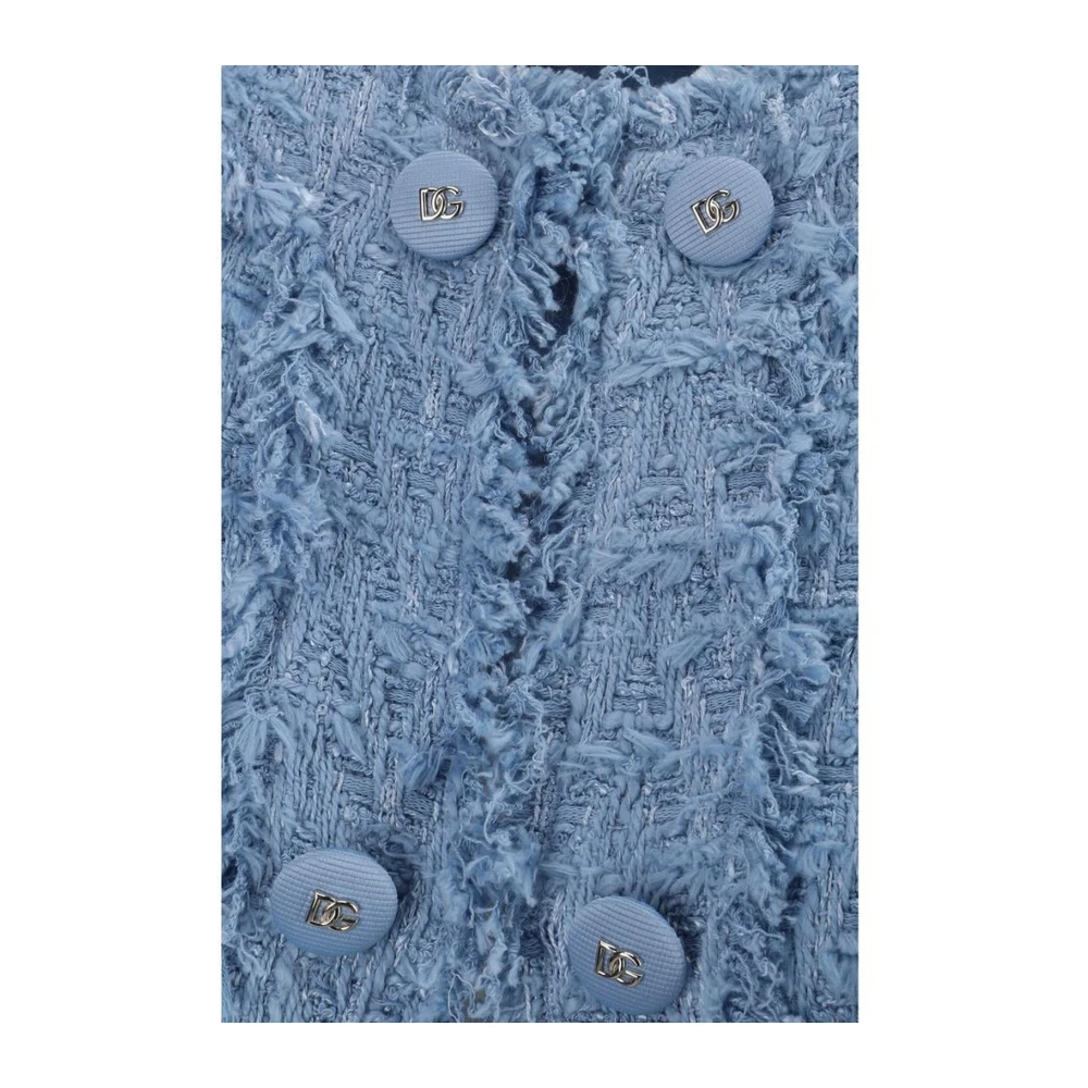 Dolce & Gabbana Katoenen jas met rafelige zoom Blue Dames