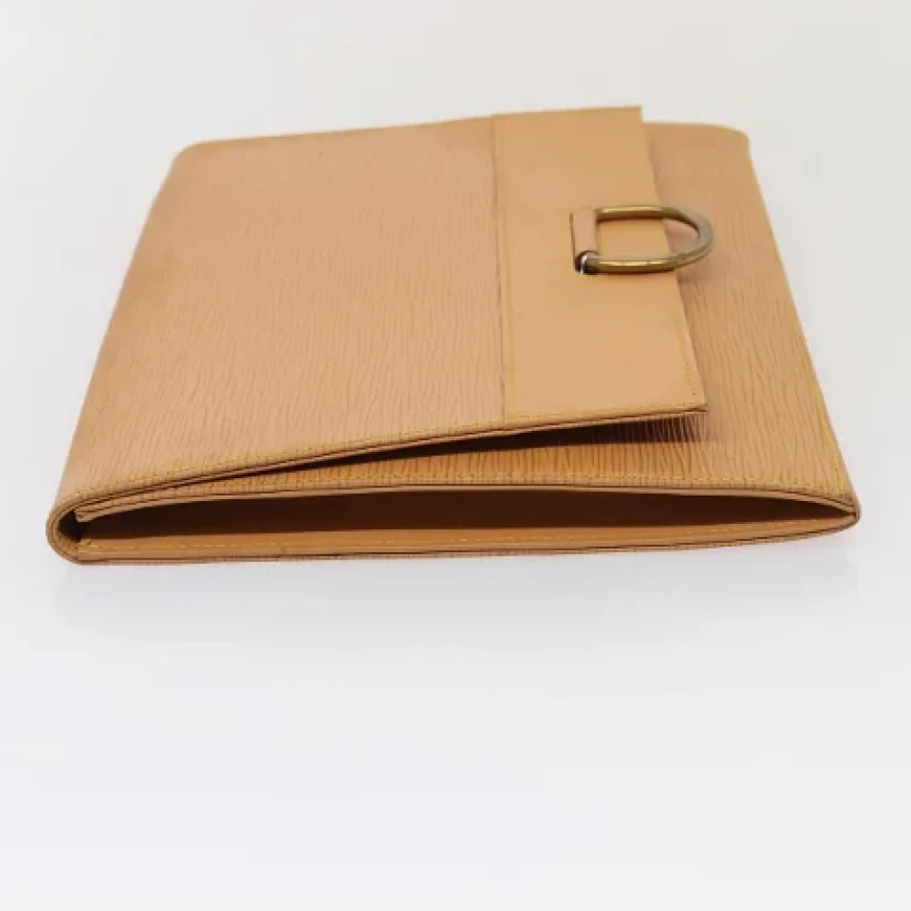 Louis Vuitton Vintage Pre-owned Leather clutches Beige Dames