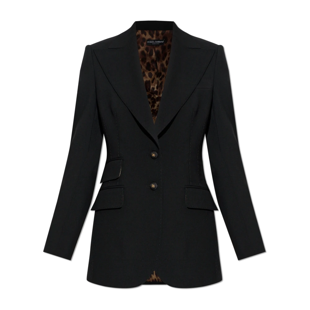 Dolce & Gabbana Black Blazers, Female, M, Turlington Wool Blazer