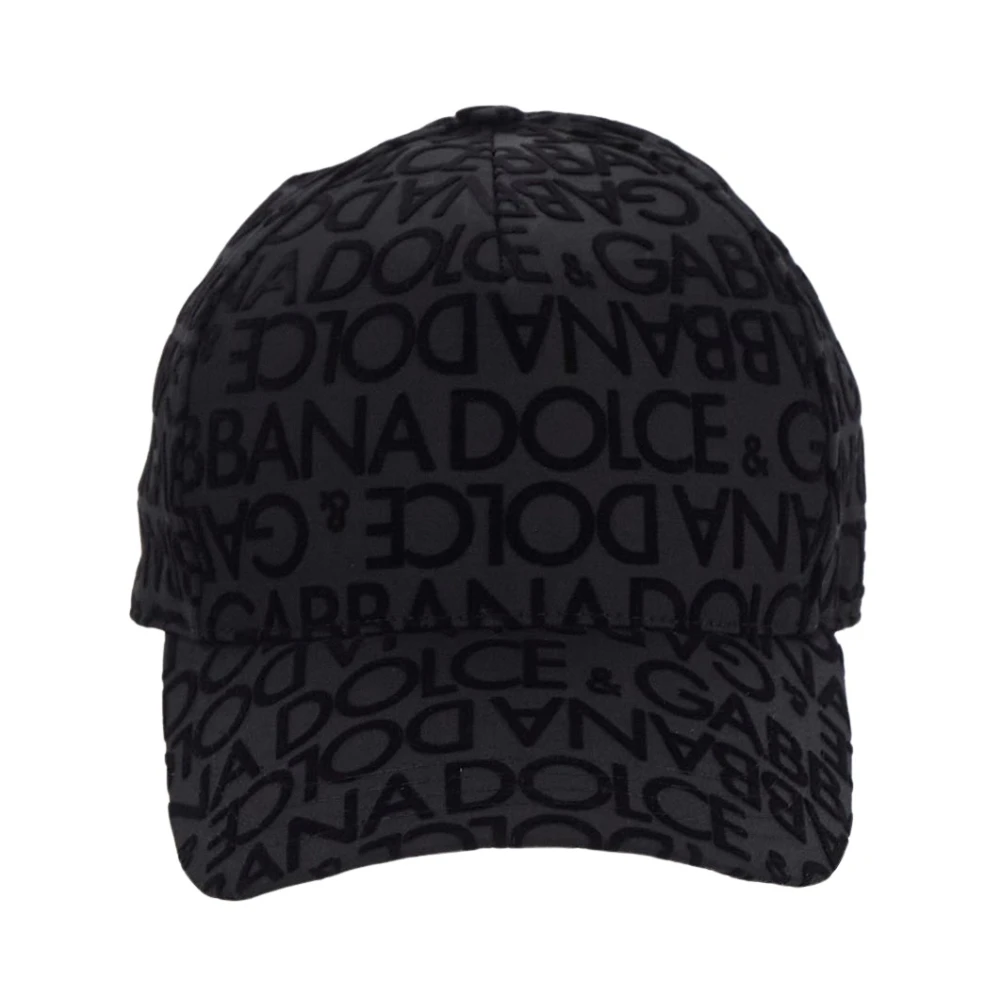Dolce & Gabbana Baseball Cap met Logo Borduursel Black Heren