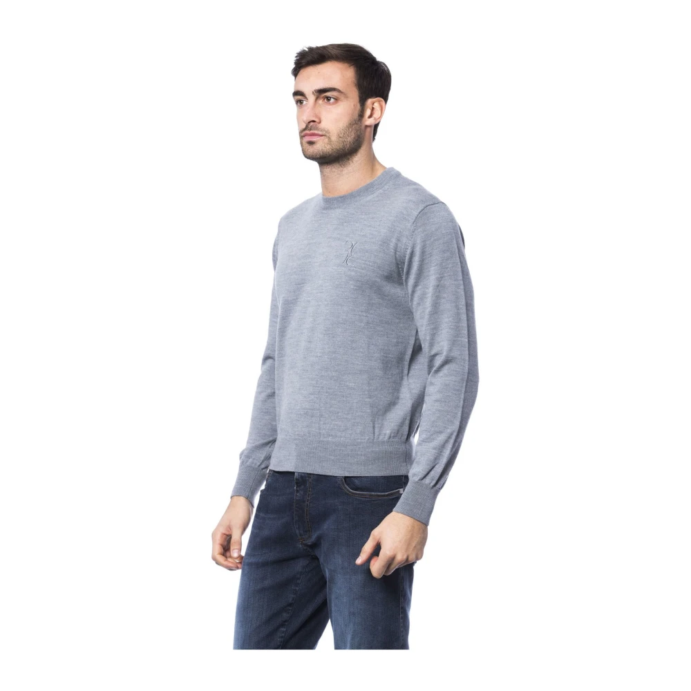 Billionaire Merino Wol Ronde Hals Geborduurde Trui Gray Heren