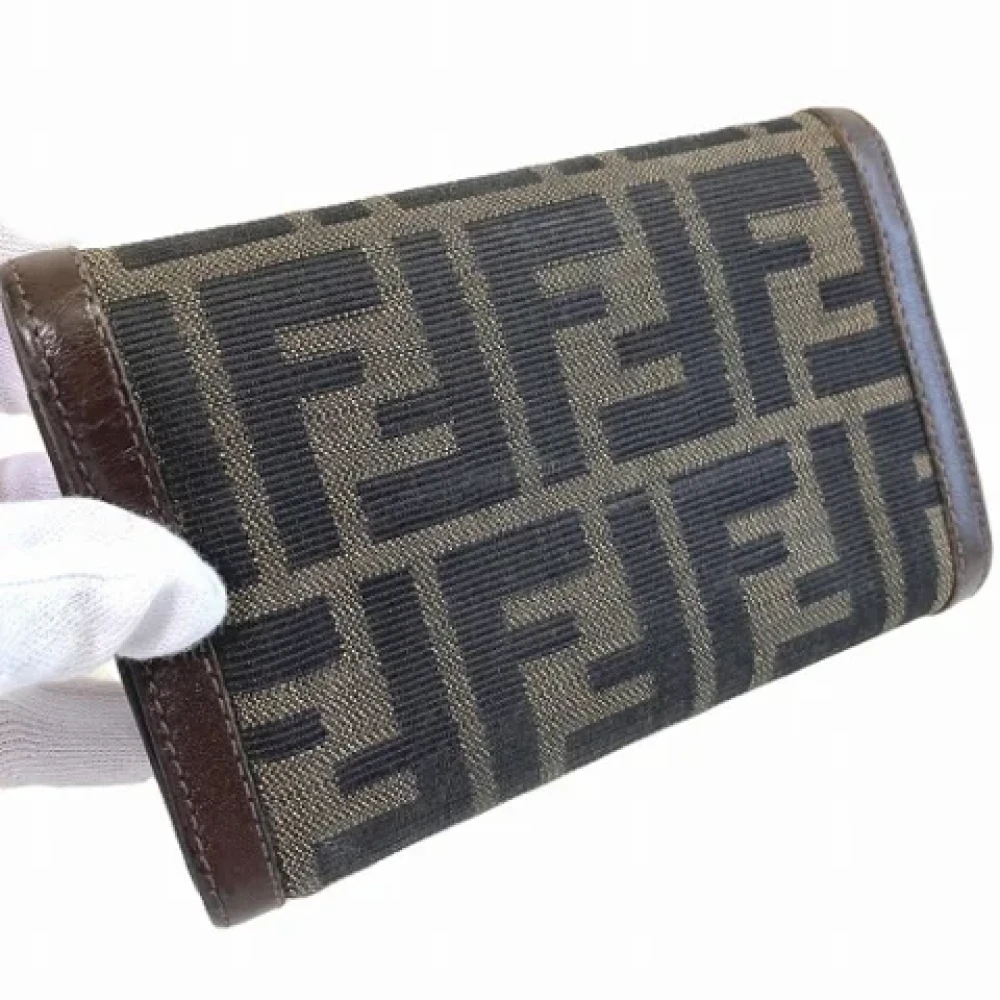 Fendi Vintage Pre-owned Canvas wallets Gray Dames