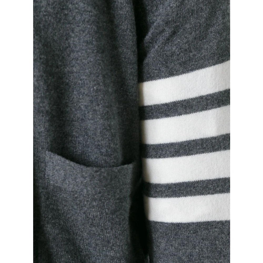 Thom Browne Grijze 4-Bar Cashmere Cardigan Sweater Gray Heren