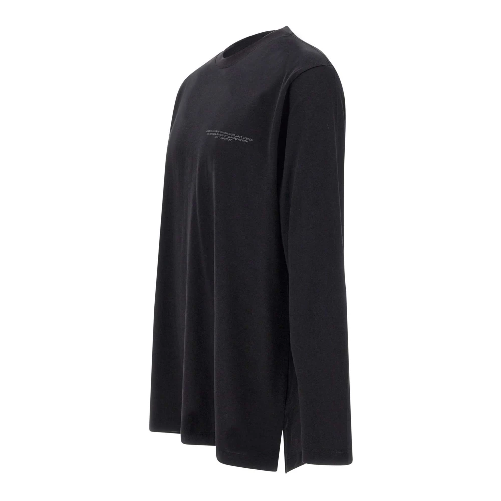 Y-3 Zwarte Katoenen Sweater met Logo Print Black Heren