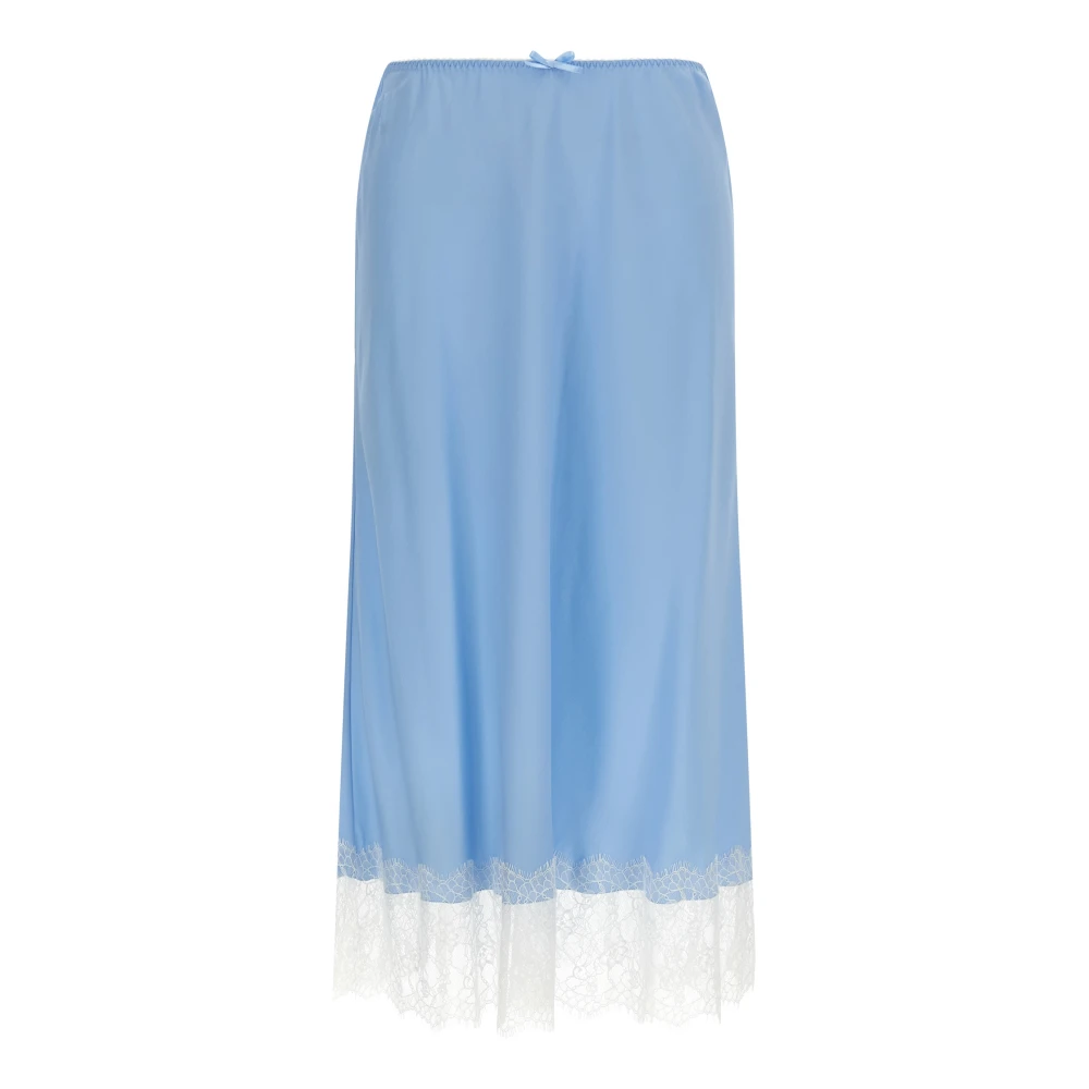 Moschino Women's Blue Lace-Trim Midi Skirt - Midi Skirts - Xs - Skirts