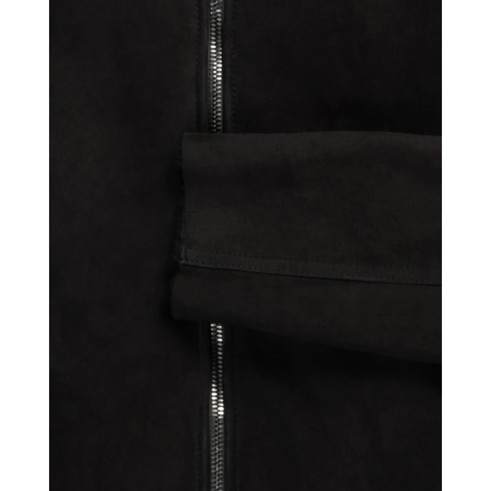 Giorgio Brato Luxe Shearling Hoodiejas in Donker Houtskool Black Heren