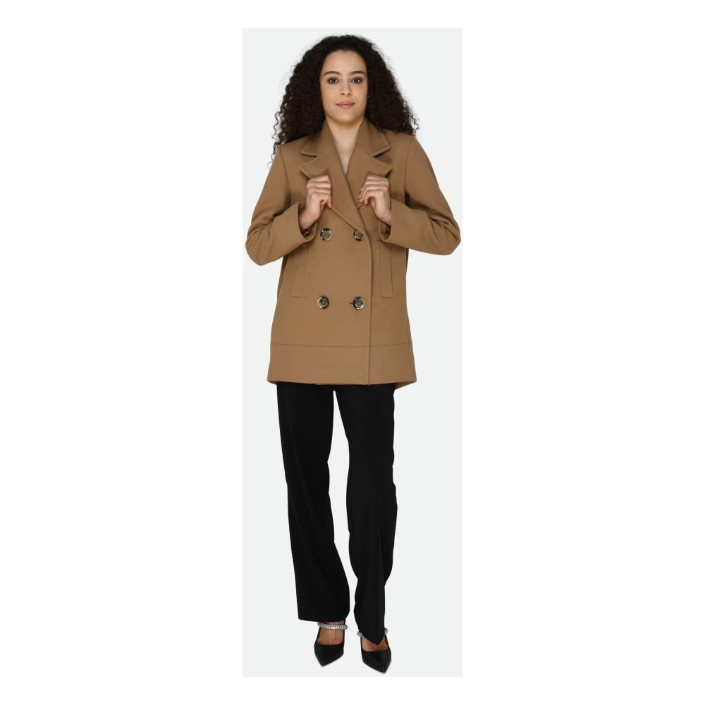 pinko Kameel Dubbel-Borst Jas Brown Dames