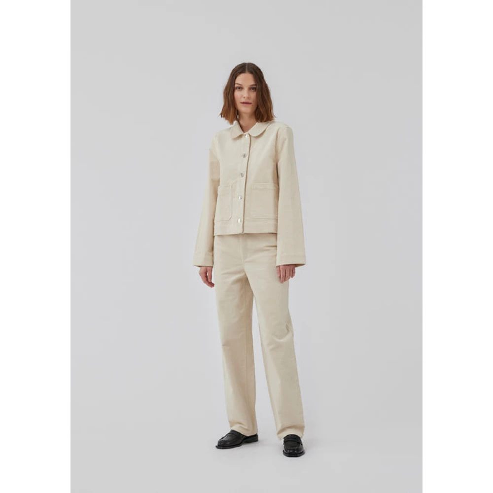Modström Corduroy High Waist Zomerbroek Beige Dames