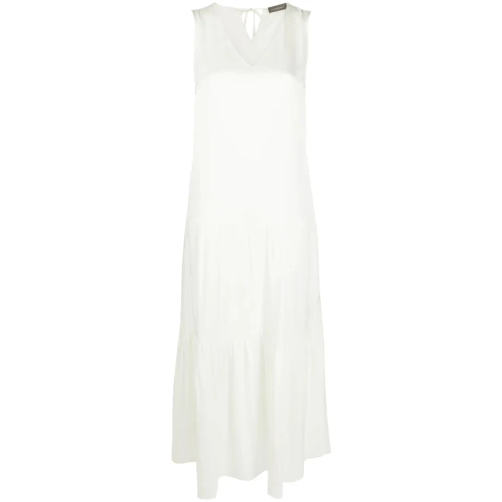 Lorena Antoniazzi Women's White Midi Dresses,, Tank Sleeves Casual Midi Dress 2XS