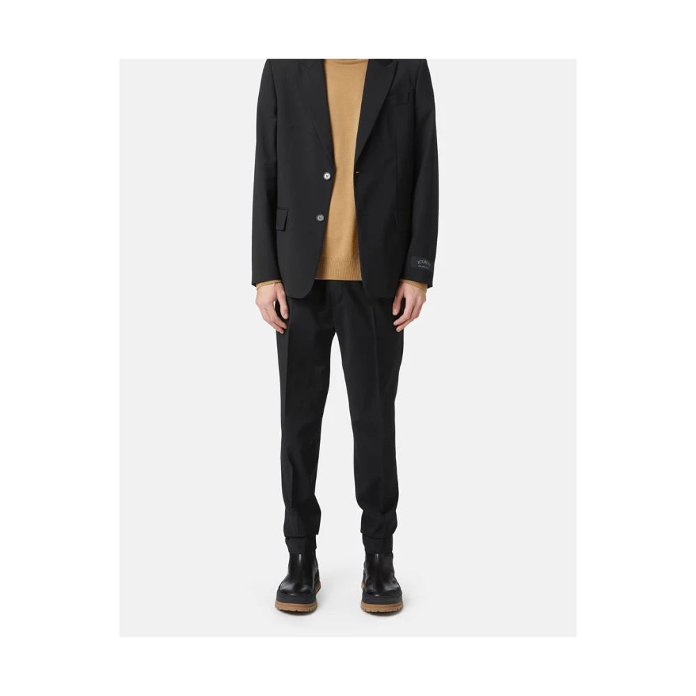 Iceberg Wollen broek met logo Black Heren