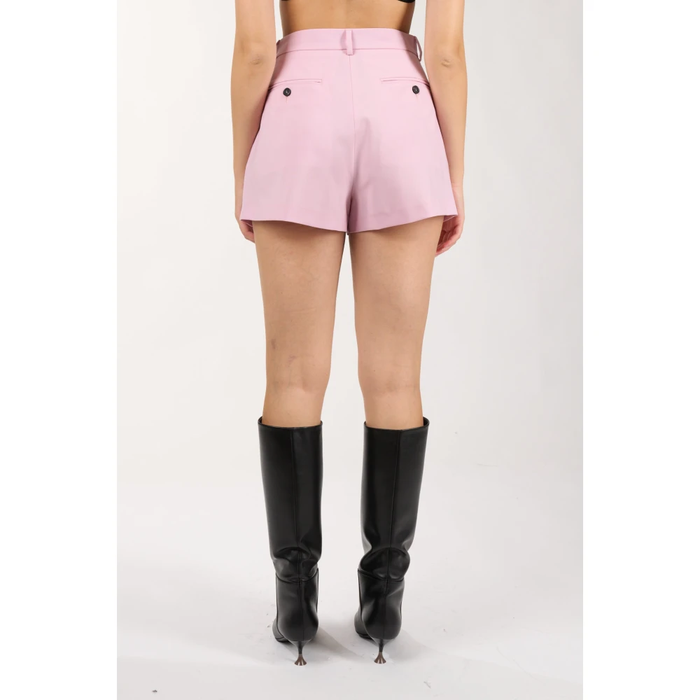 Msgm Wol stretch shorts met plooien Pink Dames