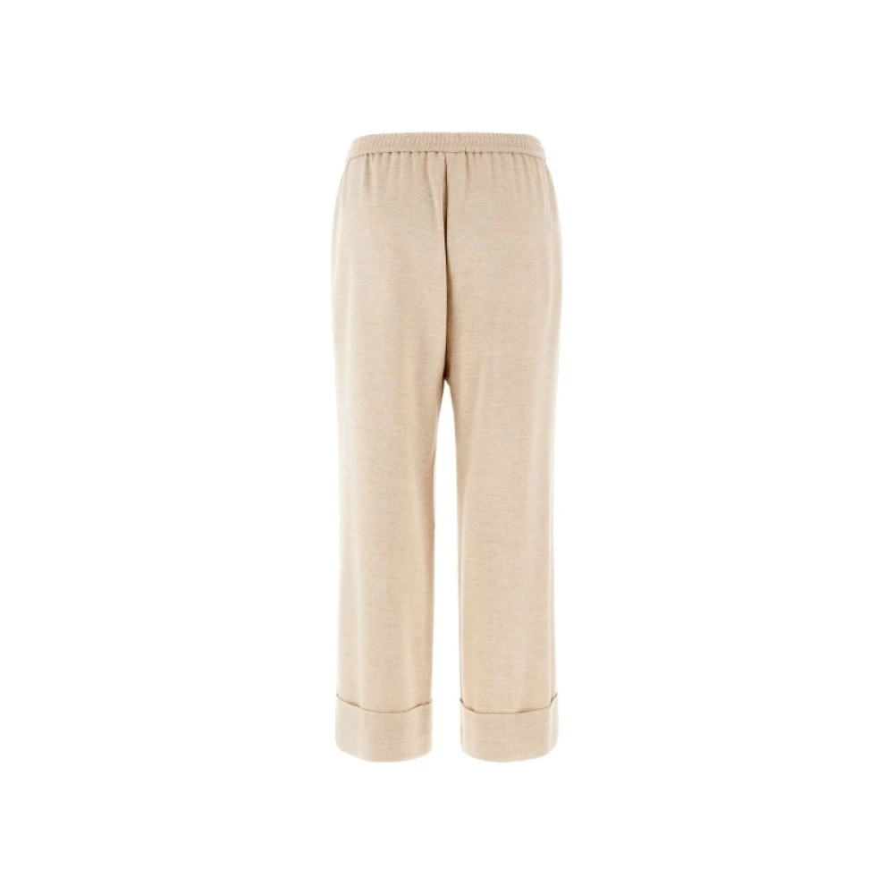 Herno Resort Broek in Flanel Look Beige Dames