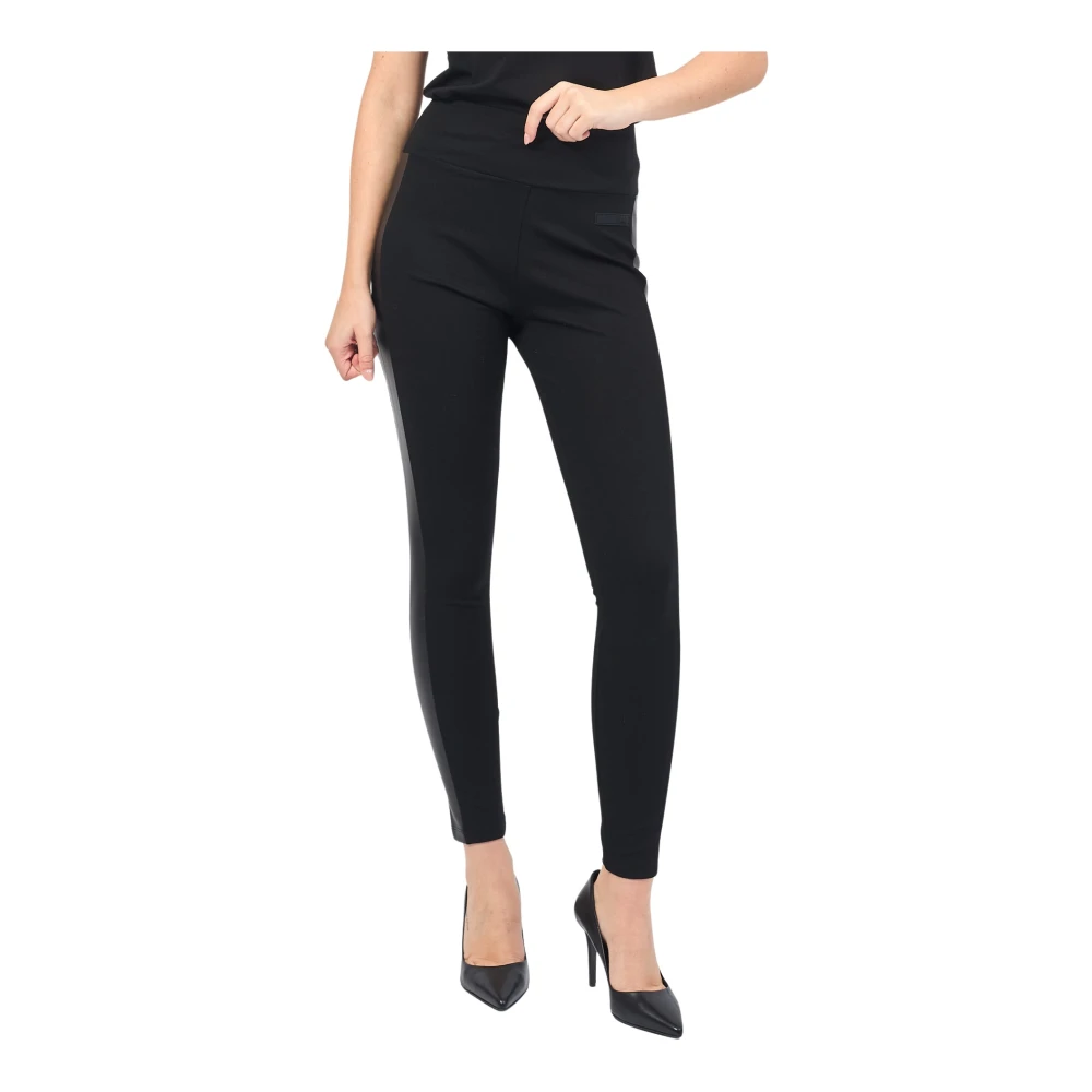 Emporio Armani Zwarte leggings met contrastband Black Dames