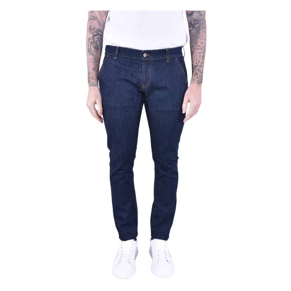 Dondup Skinny Fit Lage Taille Donkerblauwe Jeans Blue Heren