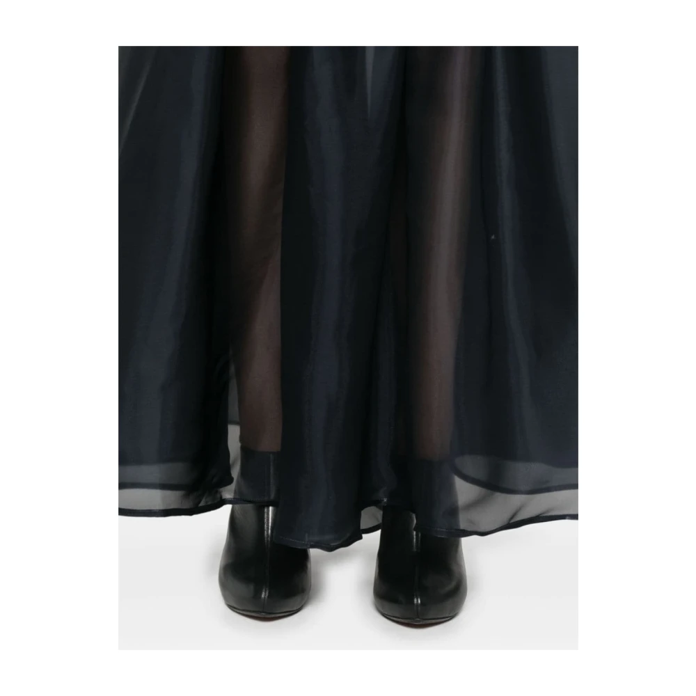 Staud Strapless Aansluitende Jurk met Doorschijnende Rok Black Dames