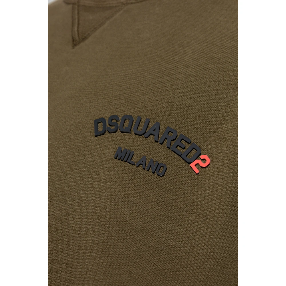 Dsquared2 Sweatshirt met reliëf logo Green Heren
