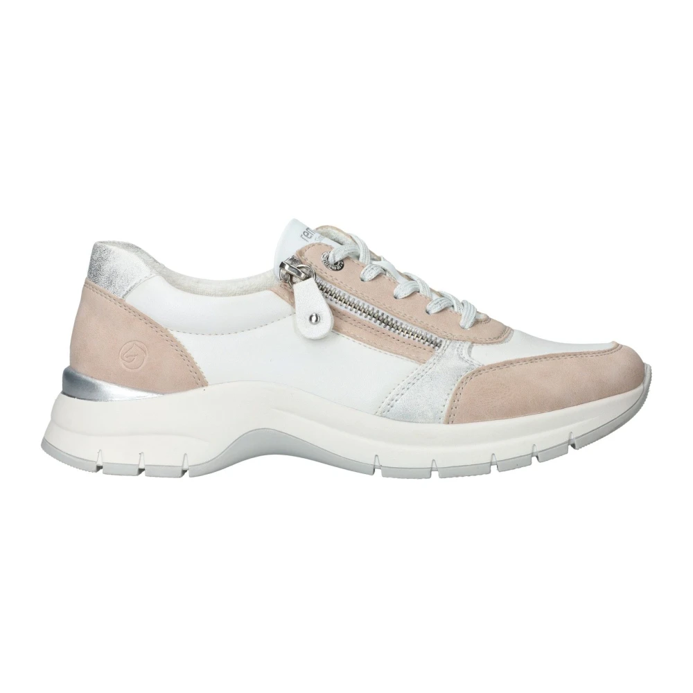 Remonte Comfortabele witte sneaker met en zilveren accenten Dames Schoenen Veelkleurig Multicolor