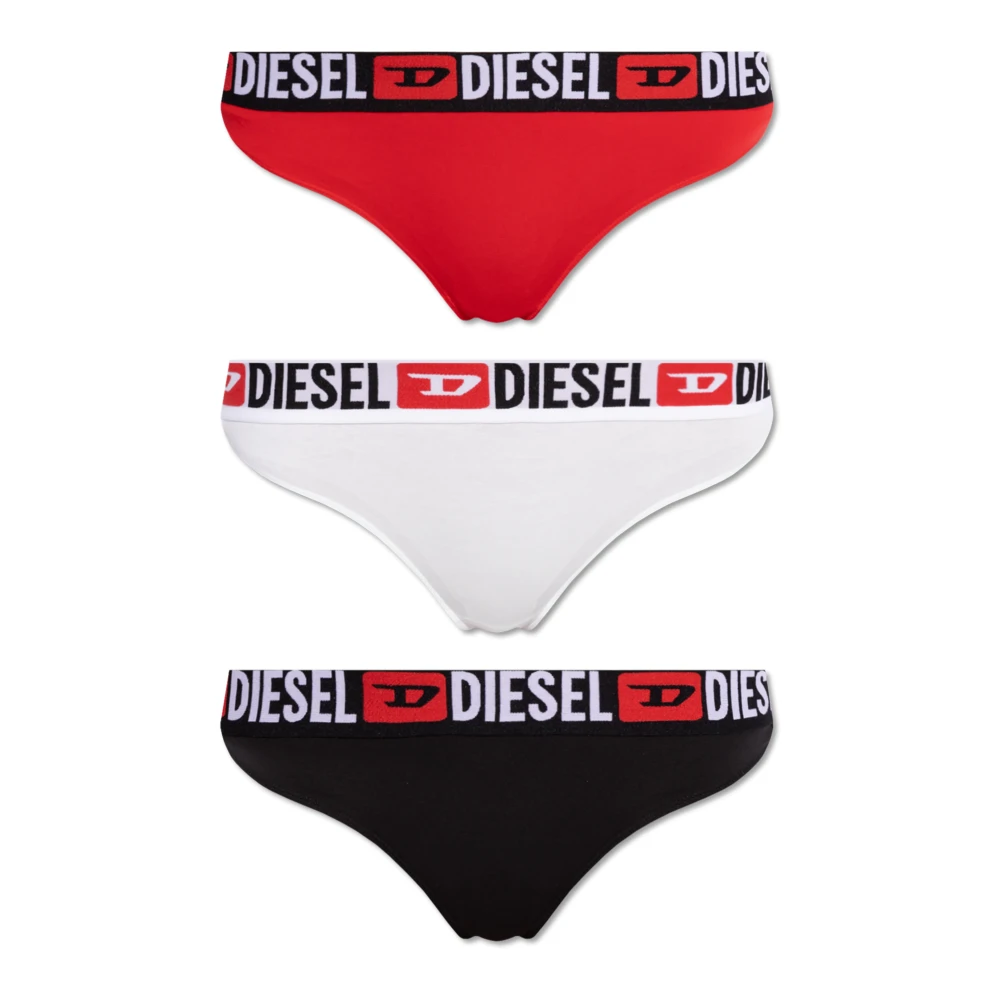 Diesel Driepak slips met logo Multicolor Dames