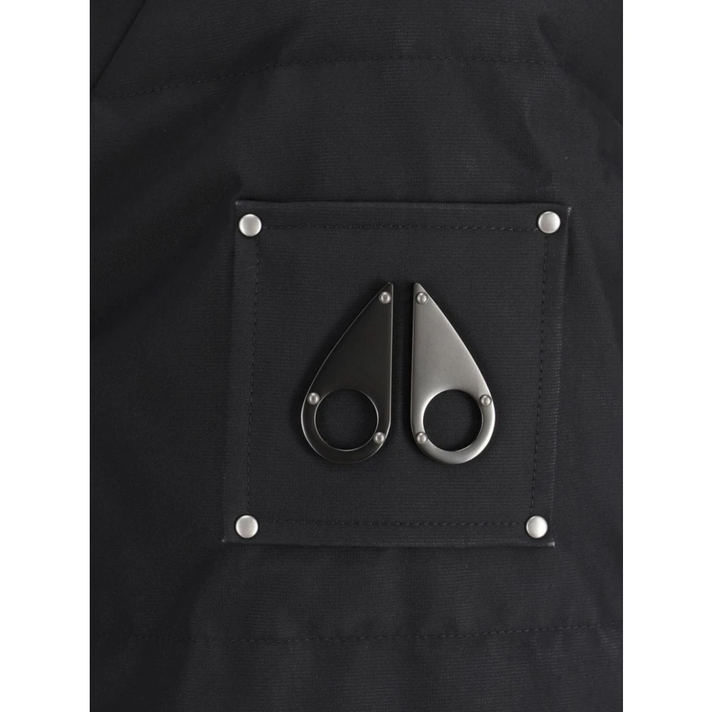 Moose Knuckles Zwarte Winterjas met Logodetail Black Heren