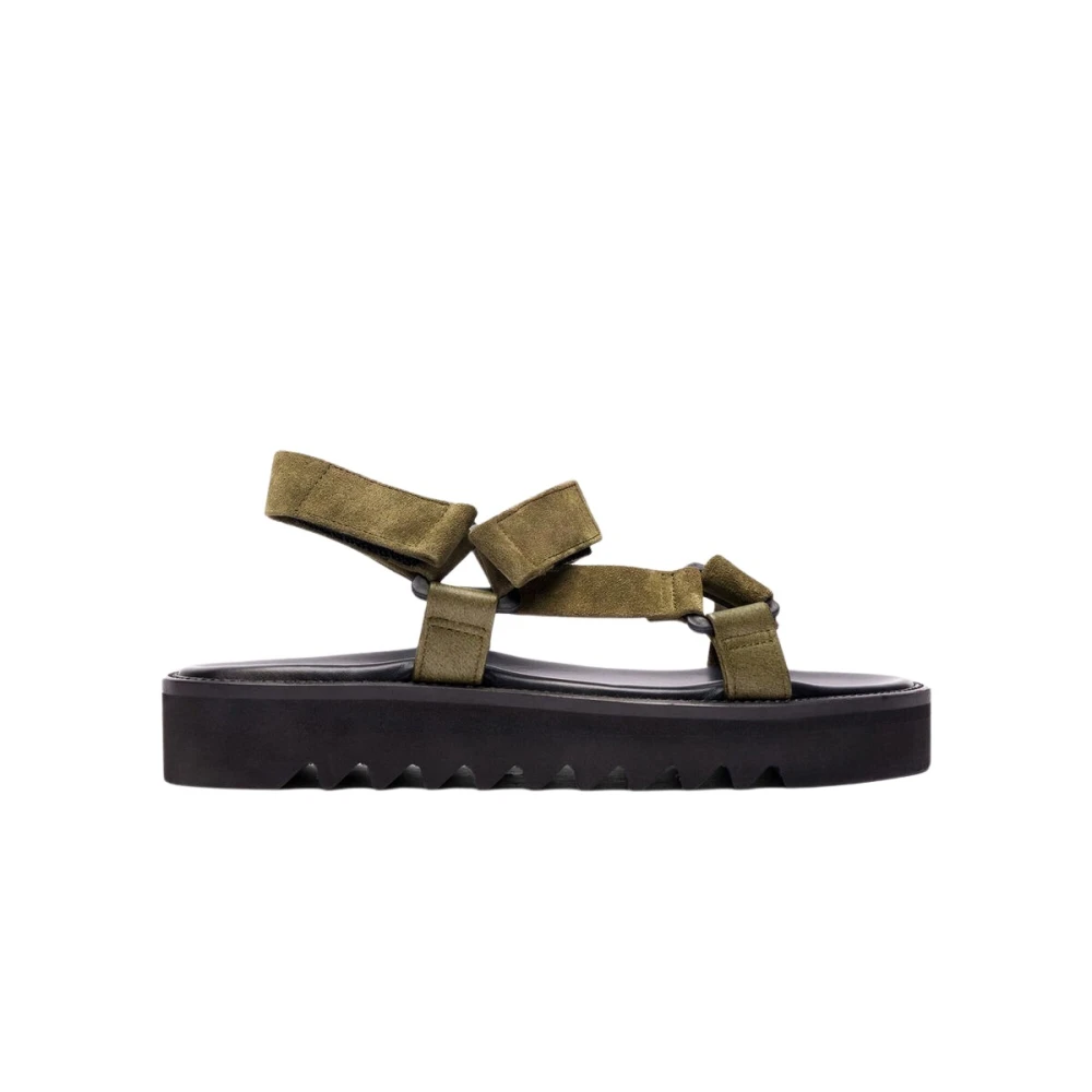 Scarosso Khaki Suède Leren Sandalen