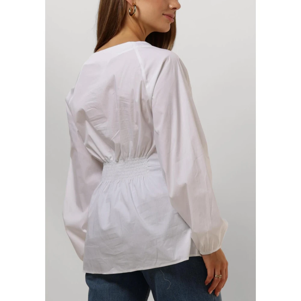 Object Witte Sculpture Fit Blouse Met Lange Mouwen White Dames