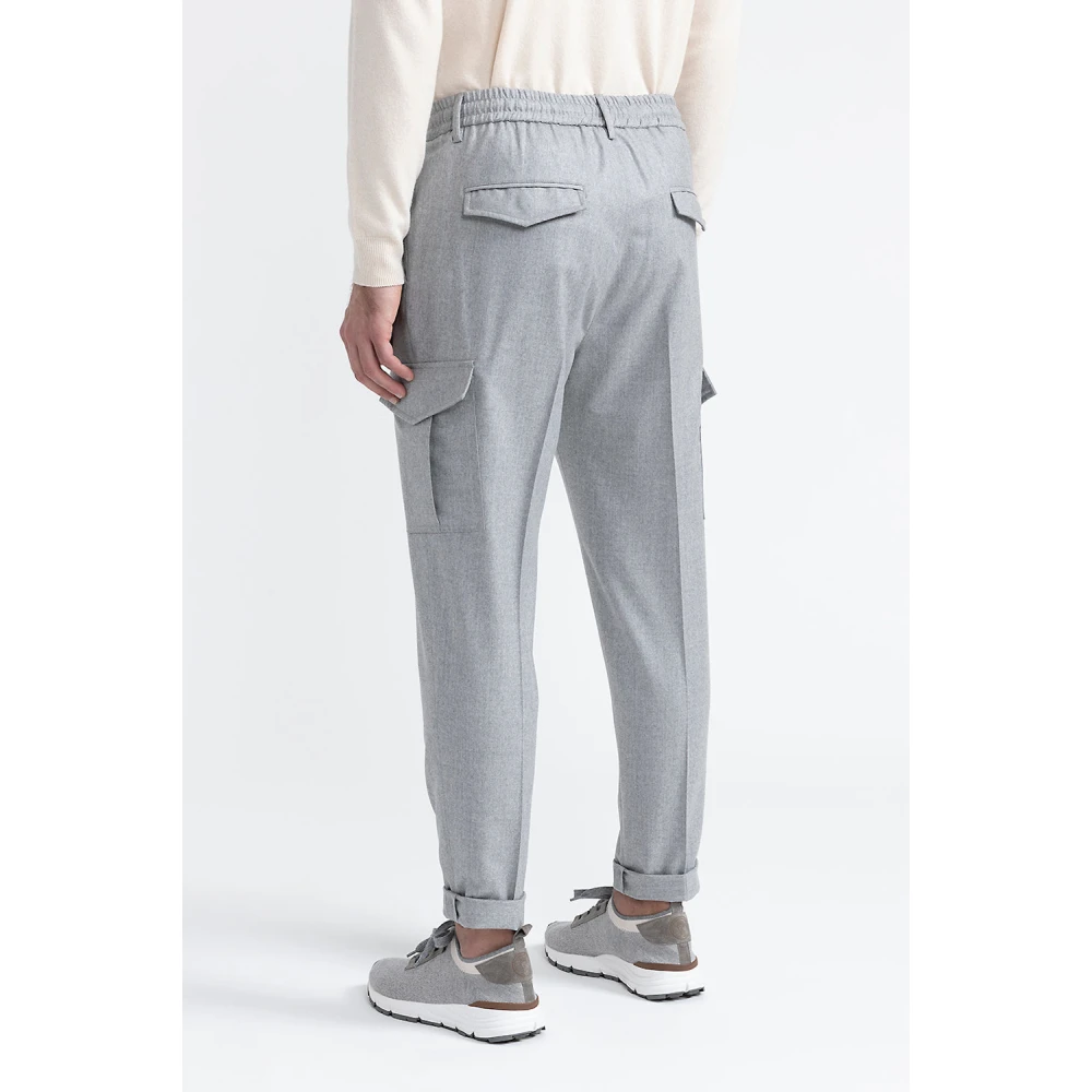 PESERICO Puur wollen broek met zakken Gray Heren