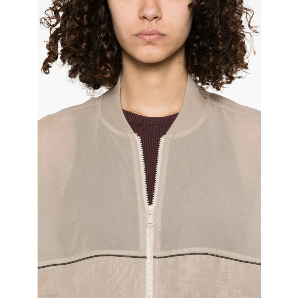 BRUNELLO CUCINELLI Elegante Wollen Jassen Beige Dames