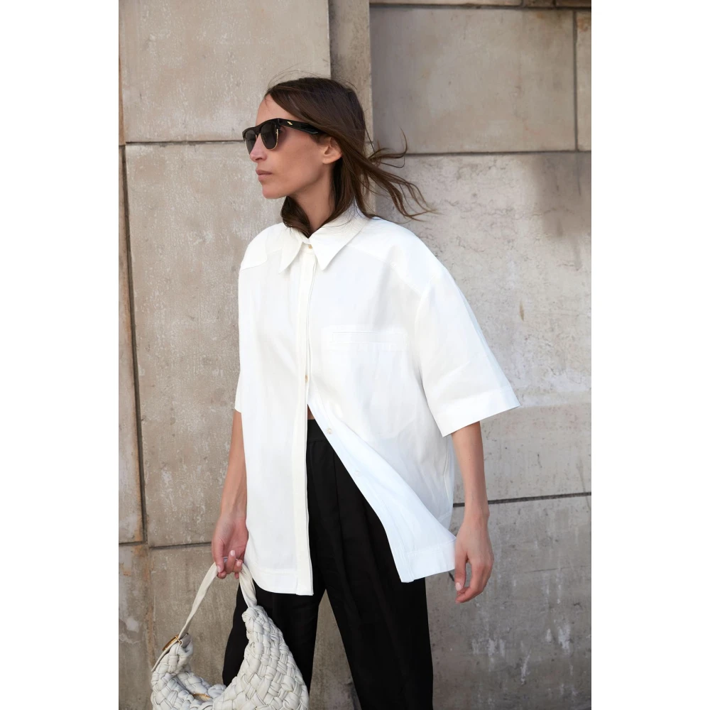 Loulou Studio Mannelijk Box-Cut Shirt Beige Dames