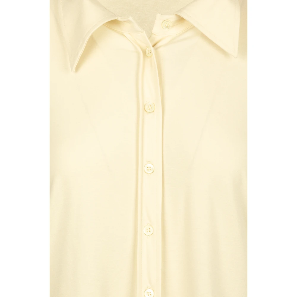 Maliparmi Geborduurd Jersey Slim-Fit Shirt Beige Dames