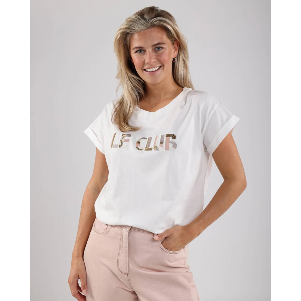 Nukus Femke Top Korte Mouw Shirt Beige Dames