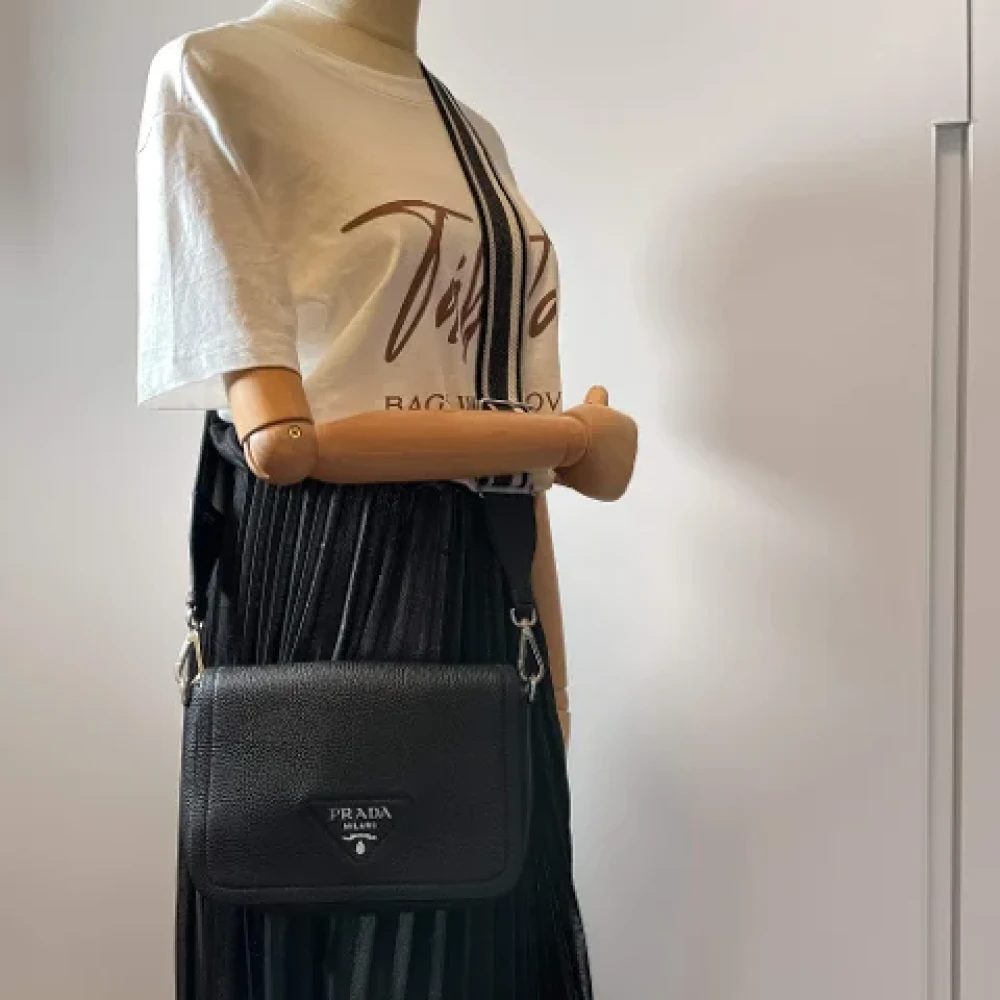 Prada Vintage Pre-owned Leather handbags Black Dames