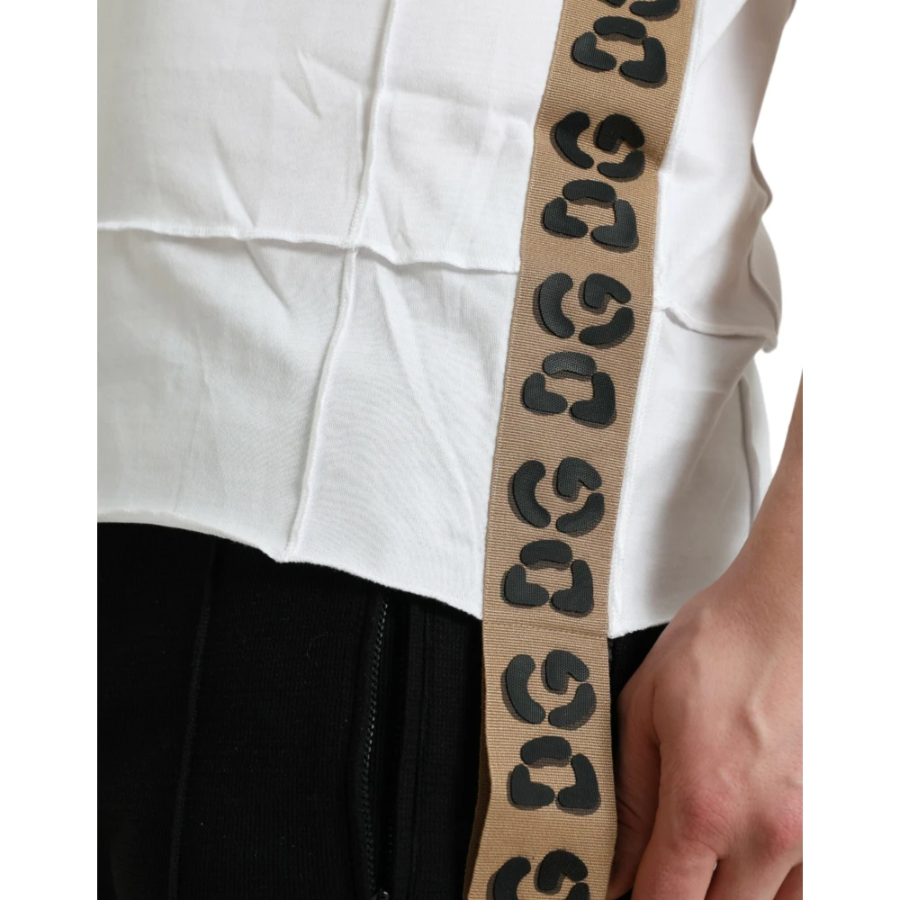 Dolce & Gabbana Wit Logo T-shirt met ronde hals en korte mouwen White Heren