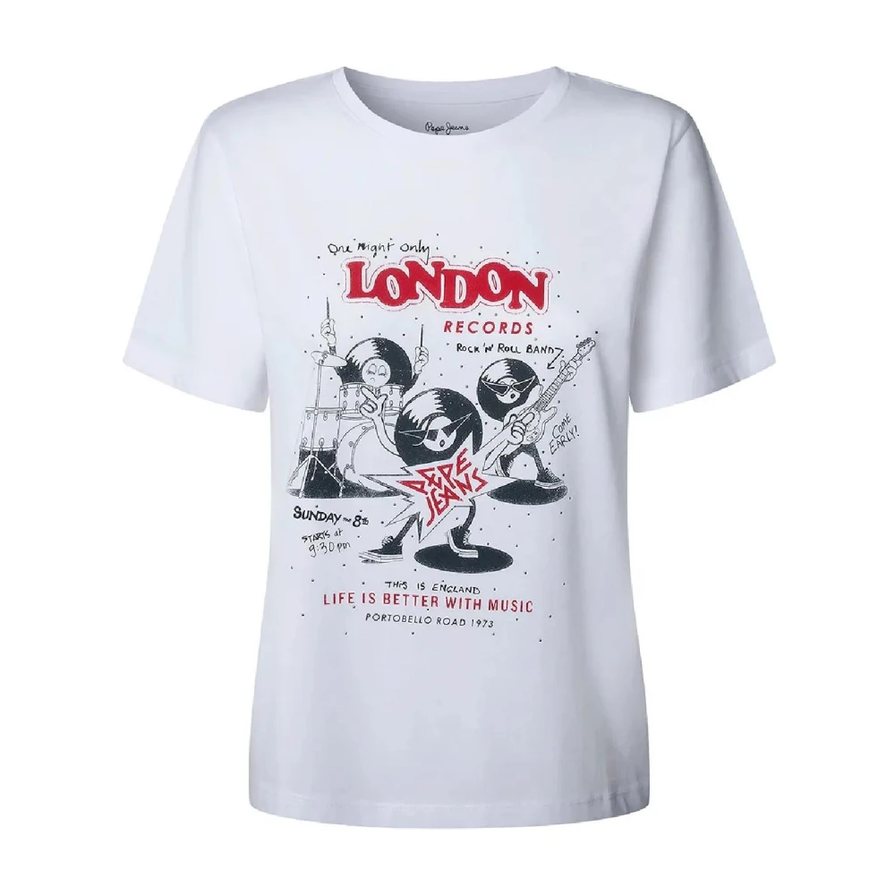 Pepe Jeans Women's White Balbina T-Shirt - T-Shirts - Xs - Tops