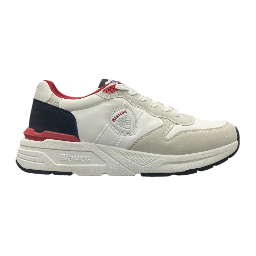 Blauer Men's White Low Top Sneakers Navy