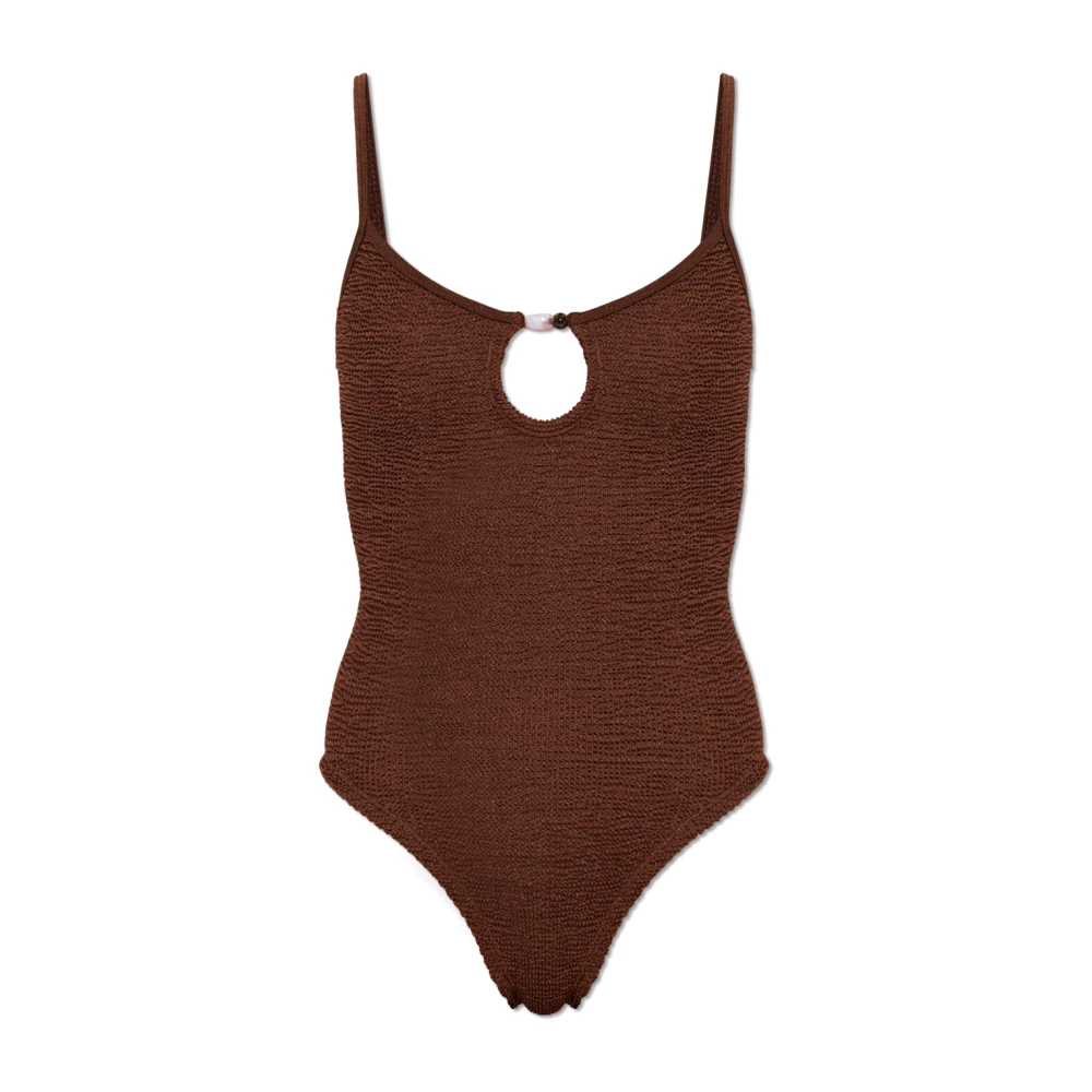 Hunza G Women's Brown Mia One-Piece Swimsuit - Swimsuits - One Size - Swimwear