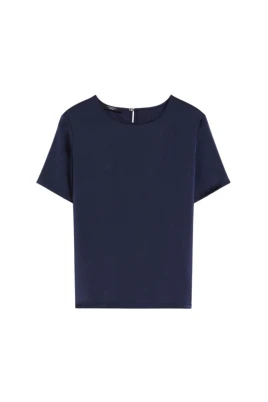 Satin- och jerseyblus