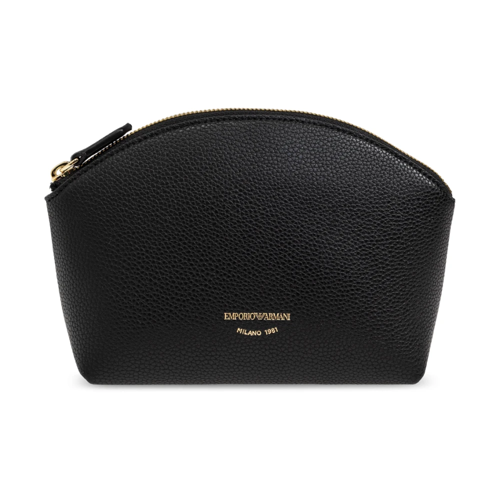Emporio Armani Stijlvolle Toilettas met Logo Detail Black Dames
