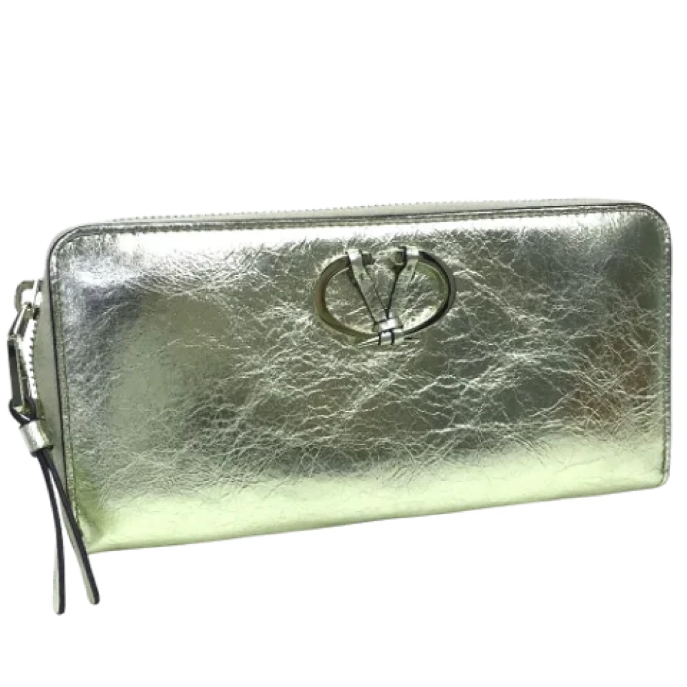 Valentino Vintage Pre-owned Leather wallets Yellow Dames