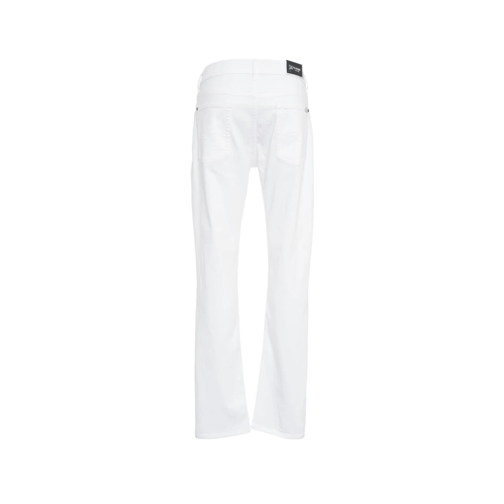 7 For All Mankind Witte Straight Jeans 'The Straight Plan' White Heren