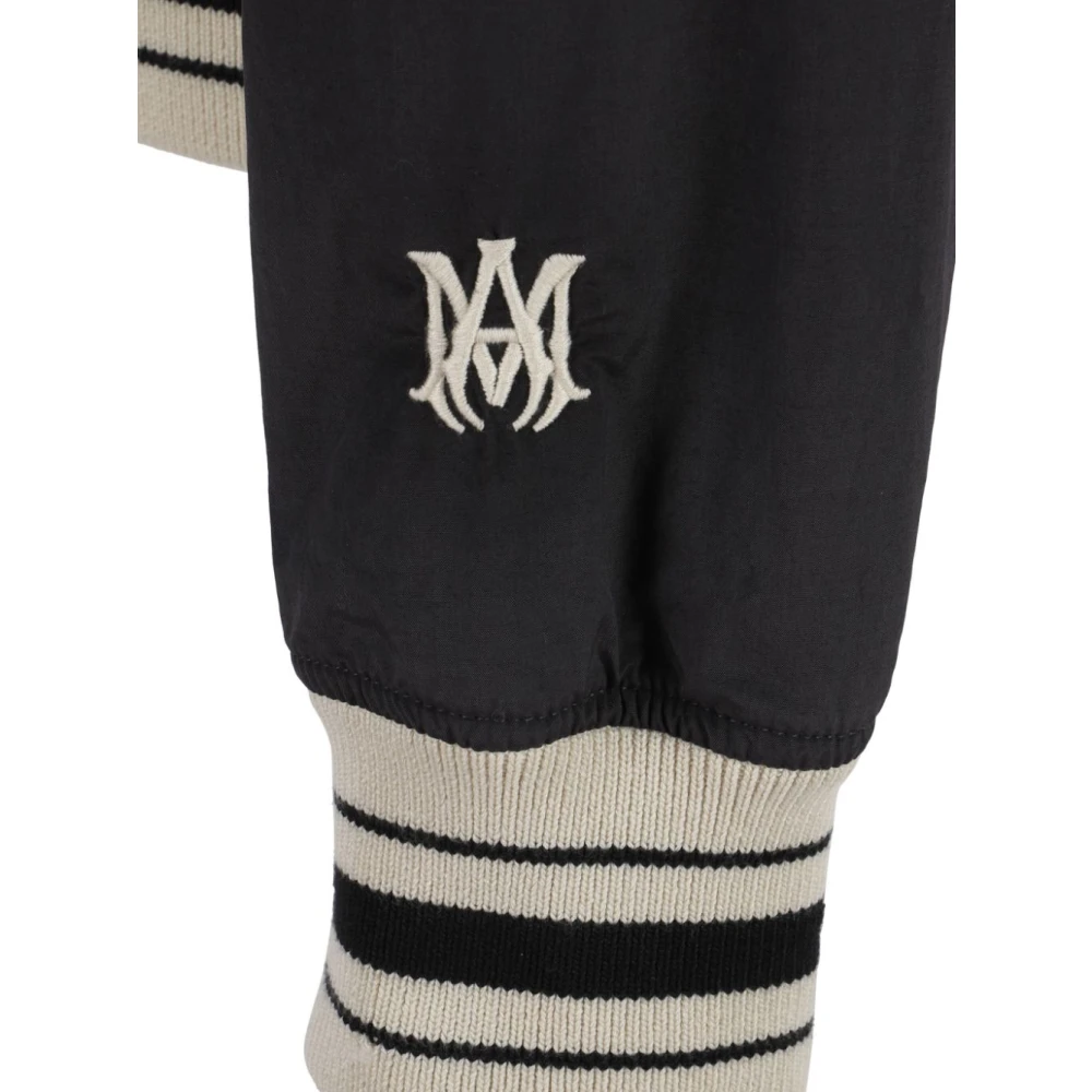 Amiri Vervaagde Zwarte Jassen met Appliqué Logo Black Heren