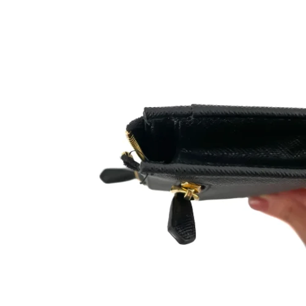 Prada Vintage Pre-owned Leather wallets Black Dames