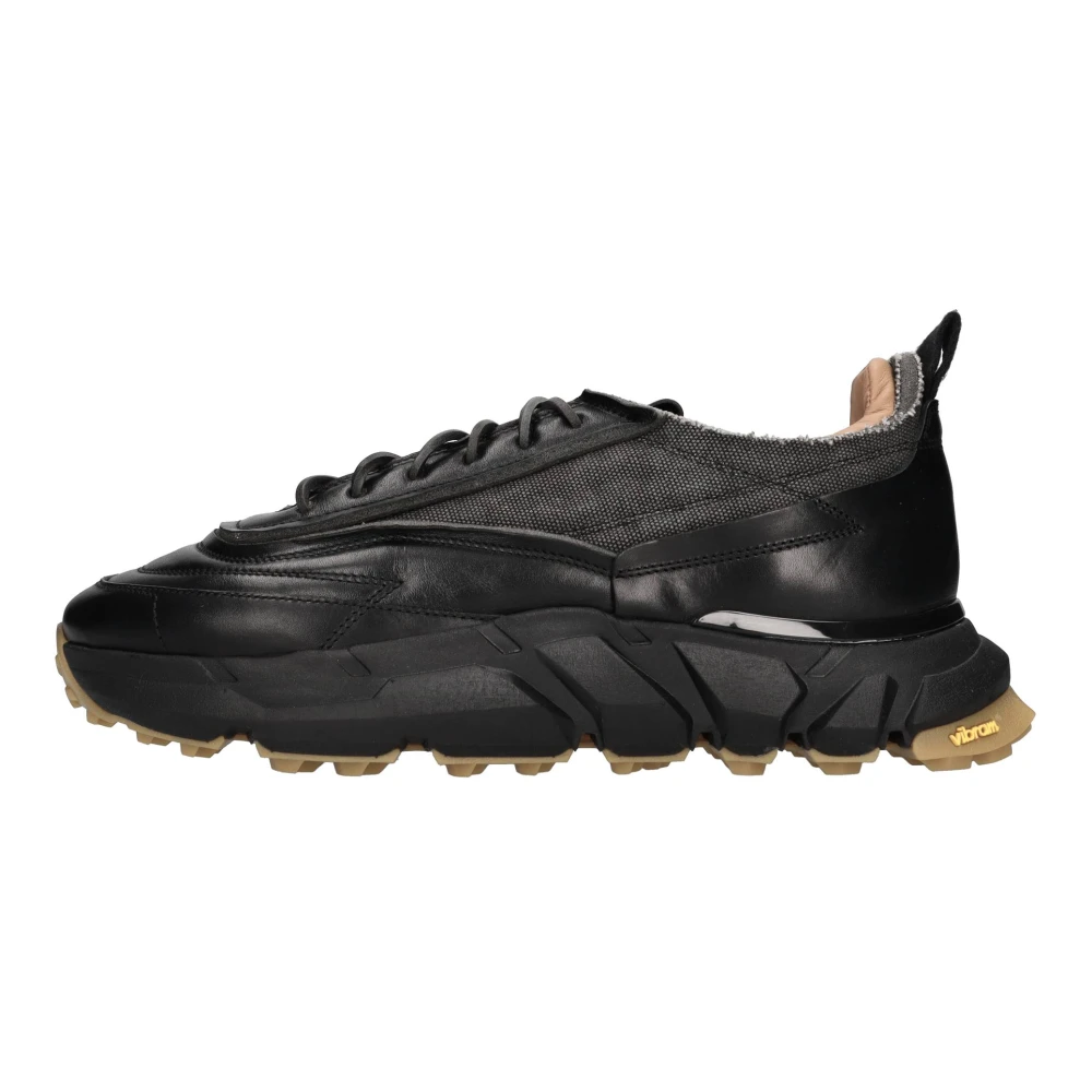 Buttero Leren en Stoffen Sneakers Heren Schoenen Zwart