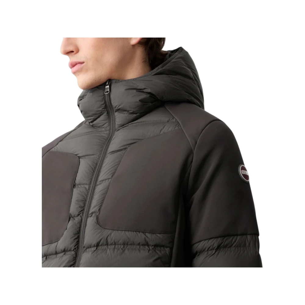 Colmar Gewatteerde Hoodie Jas met Natuurlijke Veren Vulling Gray Heren