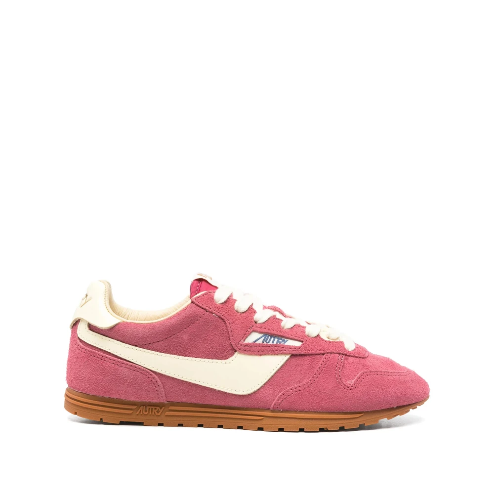 Autry Magenta Veterschoenen met Geribbelde Zool Dames Schoenen Roze