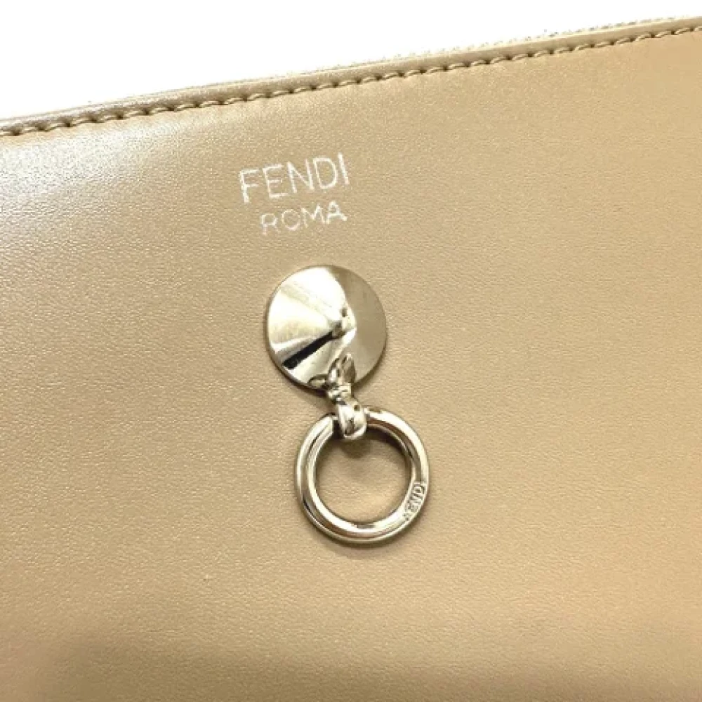 Fendi Vintage Pre-owned Leather wallets Beige Heren