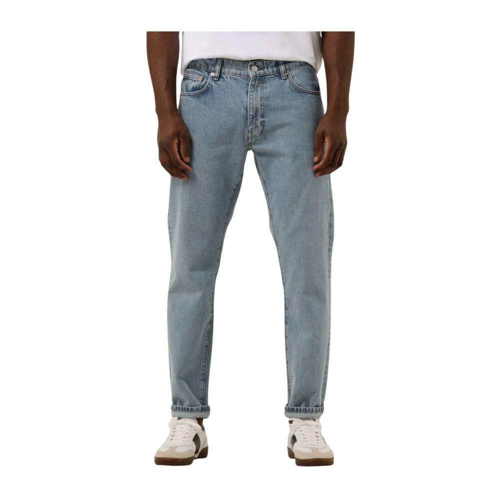 Woodbird Heren Straight Leg Blauwe Jeans Blue Heren