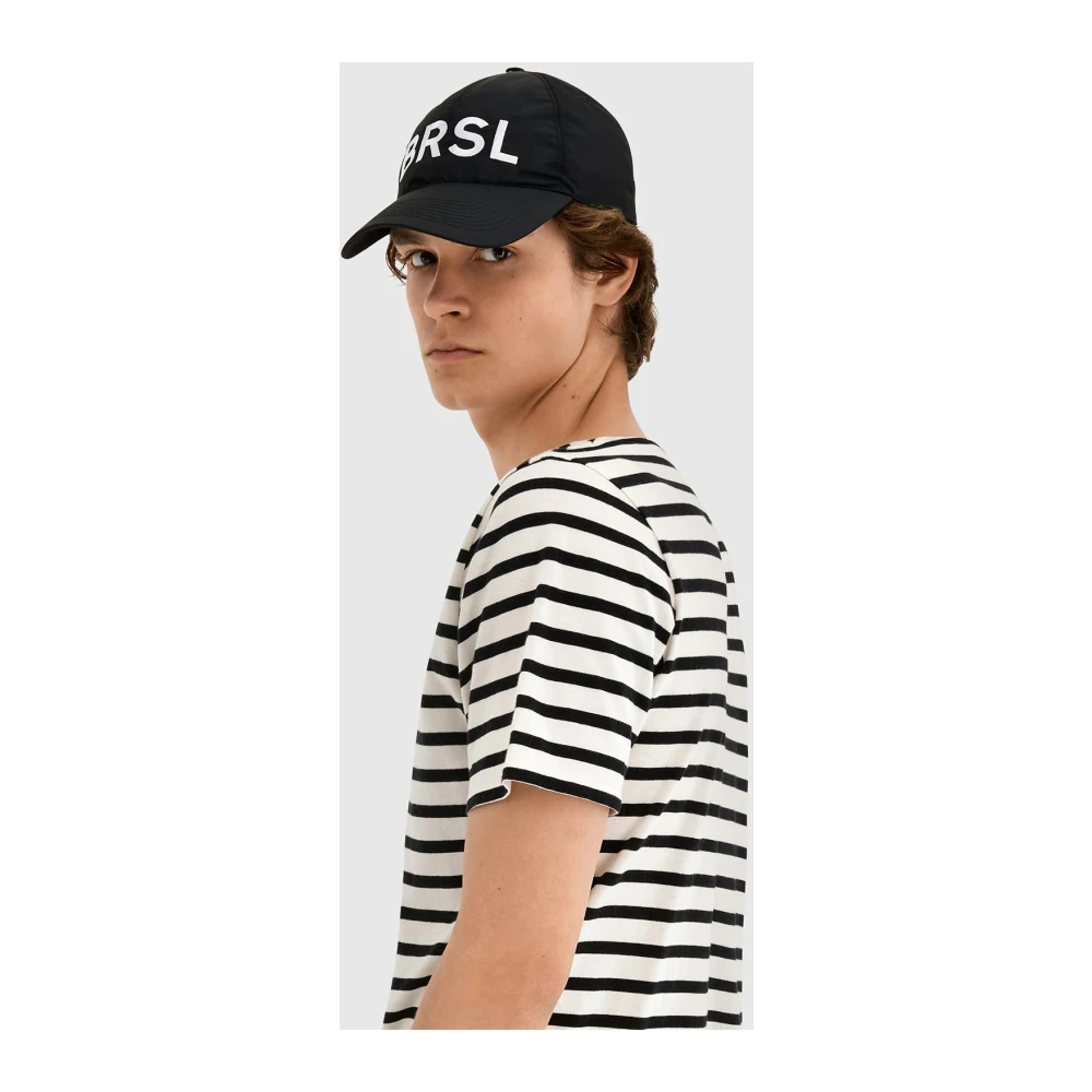 Borsalino Waterdichte Nylon Baseballpet Wit Black Heren