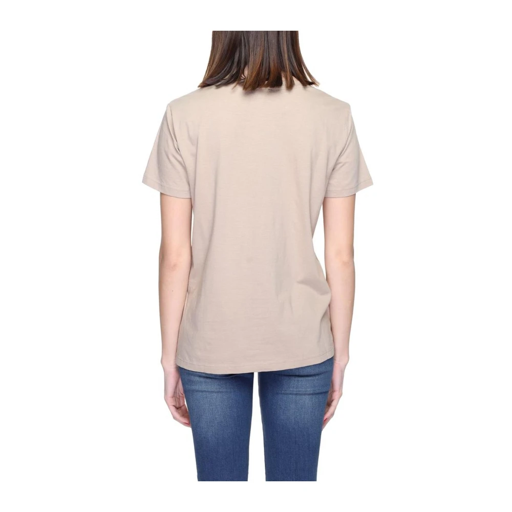 Blauer Katoenen T-shirt collectie voor vrouwen Beige Dames